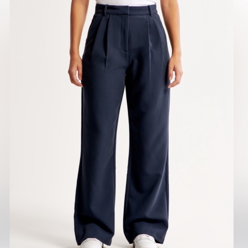 Abercrombie & Fitch Women's Wide Leg Trousers - Navy